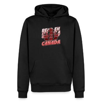 Grizzli Ours brun du Canada - Sweat à capuche Premium bio Homme - noir - Devant - Nico (187cm)
