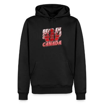 Grizzli Ours brun du Canada - Sweat à capuche Premium bio Homme - noir - Devant - Nico (187cm)