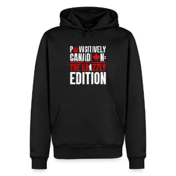 Grizzli Ours brun du Canada - Sweat à capuche Premium bio Homme - noir - Devant - Nico (187cm)