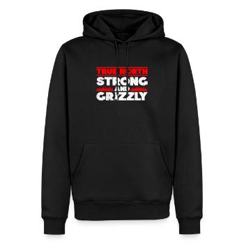Grizzli Ours brun du Canada - Sweat à capuche Premium bio Homme - noir - Devant - Nico (187cm)