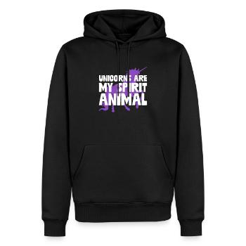 Einhorn Sind Mein Krafttier Lustig Regenbogen Magisch - Männer Premium Bio Hoodie - Schwarz - Vorne - Nico (187cm)