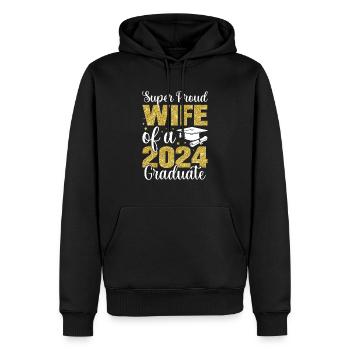Fière épouse d’un étudiant diplômé de l’université 2024 - Sweat à capuche Premium bio Homme - noir - Devant - Nico (187cm)