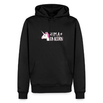Je suis une licorne Jolie licorne arc-en-ciel Magical Girl - Sweat à capuche Premium bio Homme - noir - Devant - Nico (187cm)