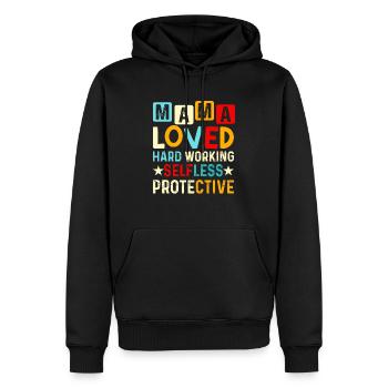 Mama Muttertag geliebt, selbstlos, beschützerin - Männer Premium Bio Hoodie - Schwarz - Vorne - Nico (187cm)