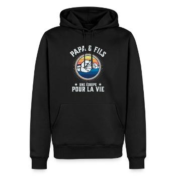 Father and Son A Team for Life Funny Gift - Men’s Premium Organic Hoodie - black - Front - Nico (187cm)