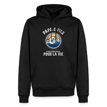 Father and Son A Team for Life Funny Gift - Men’s Premium Organic Hoodie - black - Front - Nico (187cm)