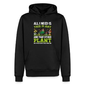 Gartenarbeit mit jedem Samen sähe ich meinen Geist - Männer Premium Bio Hoodie - Schwarz - Vorne - Nico (187cm)