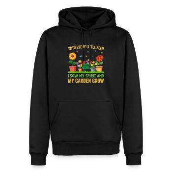 Gartenarbeit mit jedem Samen sähe ich meinen Geist - Männer Premium Bio Hoodie - Schwarz - Vorne - Nico (187cm)