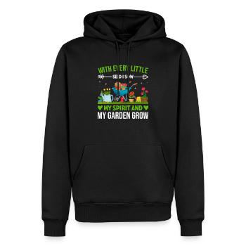 Jardiner avec chaque graine, je voyais mon - Sweat à capuche Premium bio Homme - noir - Devant - Nico (187cm)