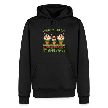 Gartenarbeit mit jedem Samen sähe ich meinen Geist - Männer Premium Bio Hoodie - Schwarz - Vorne - Nico (187cm)