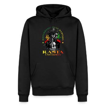 Rasta University Disturbance Inna Babylon Reggae - Men’s Premium Organic Hoodie - black - Front - Nico (187cm)