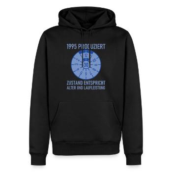 HU Zustand entspricht Alter und Laufleistung Autol - Männer Premium Bio Hoodie - Schwarz - Vorne - Nico (187cm)