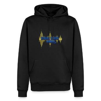CRIMINAL WAVE FORM - Men’s Premium Organic Hoodie - black - Front - Nico (187cm)