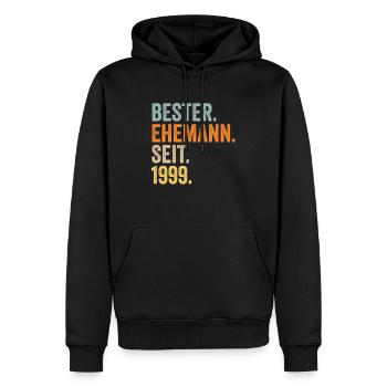 Valentinstag Bester Ehemann Seit 1999 - Männer Premium Bio Hoodie - Schwarz - Vorne - Nico (187cm)