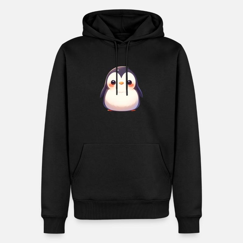 Pingouin Kawaii Pingouin mignon - Sweat à capuche Premium bio Homme - noir