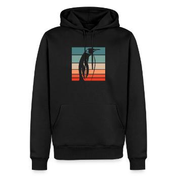 Pingouin Kawaii Pingouin mignon - Sweat à capuche Premium bio Homme - noir - Devant - Nico (187cm)