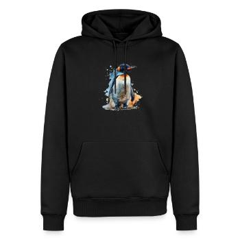 Pingouin Kawaii Pingouin mignon - Sweat à capuche Premium bio Homme - noir - Devant - Nico (187cm)