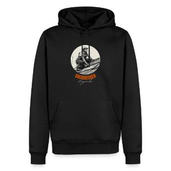 Dachdecker Vintage Legende - Männer Premium Bio Hoodie - Schwarz - Vorne - Nico (187cm)