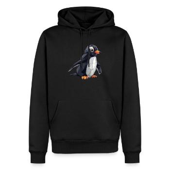 Origami Pingouin Kawaii Pingouin Mignon - Sweat à capuche Premium bio Homme - noir - Devant - Nico (187cm)