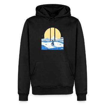Pingouin Kawaii Pingouin mignon - Sweat à capuche Premium bio Homme - noir - Devant - Nico (187cm)
