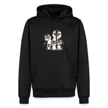 Pingouin Famille Kawaii Pingouin Mignon - Sweat à capuche Premium bio Homme - noir - Devant - Nico (187cm)