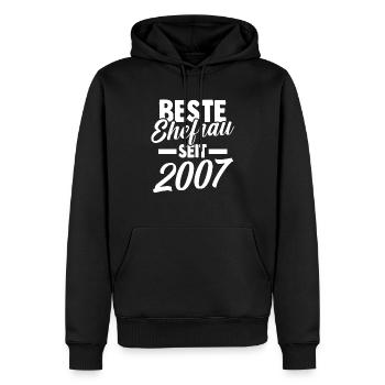 Meilleure épouse de la Saint-Valentin depuis 2007 - Sweat à capuche Premium bio Homme - noir - Devant - Nico (187cm)