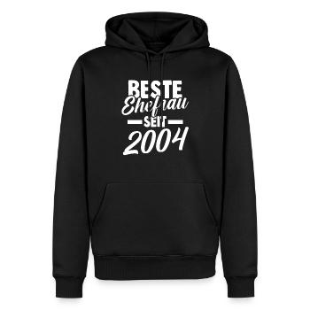 Valentinstag Beste Ehefrau Seit 2004 - Männer Premium Bio Hoodie - Schwarz - Vorne - Nico (187cm)
