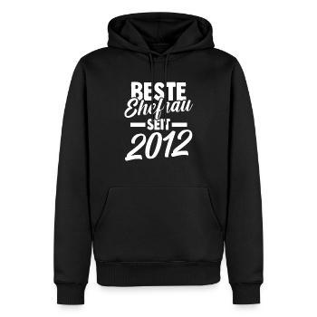Valentinstag Beste Ehefrau Seit 2012 - Männer Premium Bio Hoodie - Schwarz - Vorne - Nico (187cm)