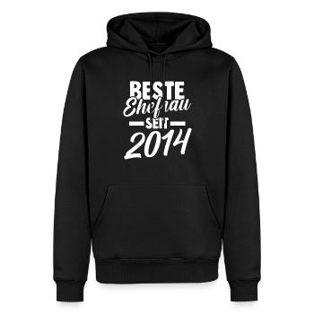 Valentinstag Beste Ehefrau Seit 2014 - Männer Premium Bio Hoodie - Schwarz - Vorne - Nico (187cm)