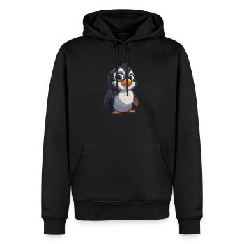 Pingouin Kawaii Pingouin mignon - Sweat à capuche Premium bio Homme - noir - Devant - Nico (187cm)