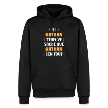 Nathan - Sweat à capuche Premium bio Homme - noir - Devant - Nico (187cm)