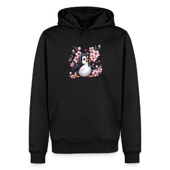 Pingouin Japonais Cerise Kawaii Pingouin Mignon - Sweat à capuche Premium bio Homme - noir - Devant - Nico (187cm)