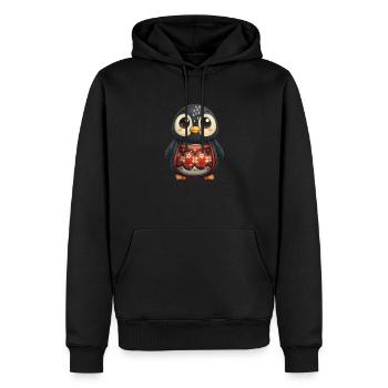 Pingouin Maneki Neko Pingouin Kawaii japonais Niedl - Sweat à capuche Premium bio Homme - noir - Devant - Nico (187cm)