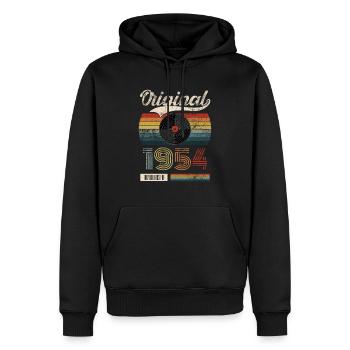 Vintage, 1954, Vintage, 70e anniversaire, Rétro - Sweat à capuche Premium bio Homme - noir - Devant - Nico (187cm)