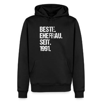 Valentine's Day Best Wife Since 1991 - Men’s Premium Organic Hoodie - black - Front - Nico (187cm)