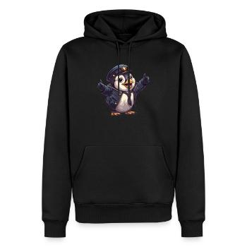 Pinguin Shinkansen Schaffner Japanisch Kawaii Ping - Männer Premium Bio Hoodie - Schwarz - Vorne - Nico (187cm)