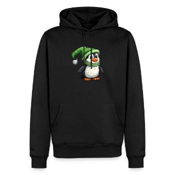 Pinguin Elf Weihnachten Pinguin Niedlich - Männer Premium Bio Hoodie - Schwarz - Vorne - Nico (187cm)