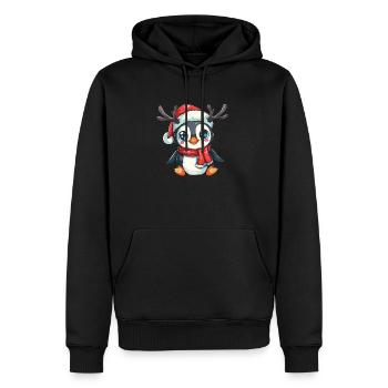 Pingouin Renne Noël Pingouin mignon - Sweat à capuche Premium bio Homme - noir - Devant - Nico (187cm)