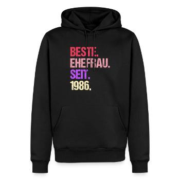 Valentinstag Beste Ehefrau Seit 1986 - Männer Premium Bio Hoodie - Schwarz - Vorne - Nico (187cm)