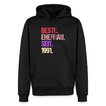 Valentine's Day Best Wife Since 1991 - Men’s Premium Organic Hoodie - black - Front - Nico (187cm)