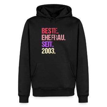 Meilleure épouse de la Saint-Valentin depuis 2003 - Sweat à capuche Premium bio Homme - noir - Devant - Nico (187cm)