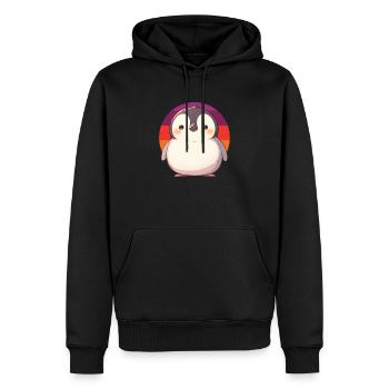 Pingouin Kawaii Pingouin mignon - Sweat à capuche Premium bio Homme - noir - Devant - Nico (187cm)