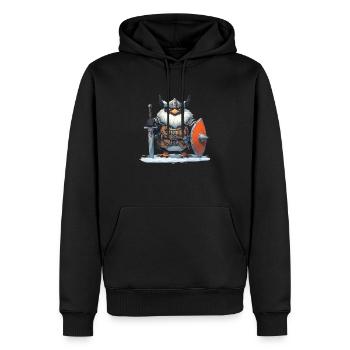 Pinguin Wikinger Kawaii Pinguin Niedlich - Männer Premium Bio Hoodie - Schwarz - Vorne - Nico (187cm)
