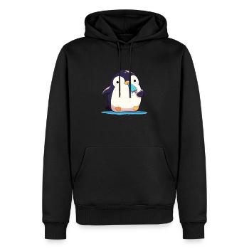 Pinguin Fisch Eis am Stiel Kawaii Pinguin Niedlich - Männer Premium Bio Hoodie - Schwarz - Vorne - Nico (187cm)