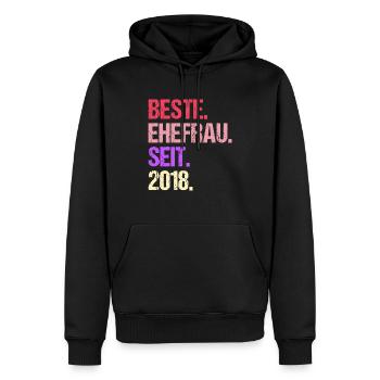 Valentinstag Beste Ehefrau Seit 2018 - Männer Premium Bio Hoodie - Schwarz - Vorne - Nico (187cm)
