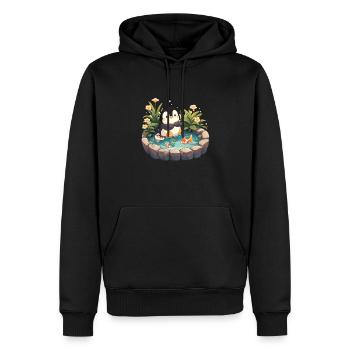 Pinguin Koi Fisch Japanischer Pinguin Niedlich - Männer Premium Bio Hoodie - Schwarz - Vorne - Nico (187cm)