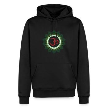 Psychedelic Goamit Om Motif - Men’s Premium Organic Hoodie - black - Front - Nico (187cm)