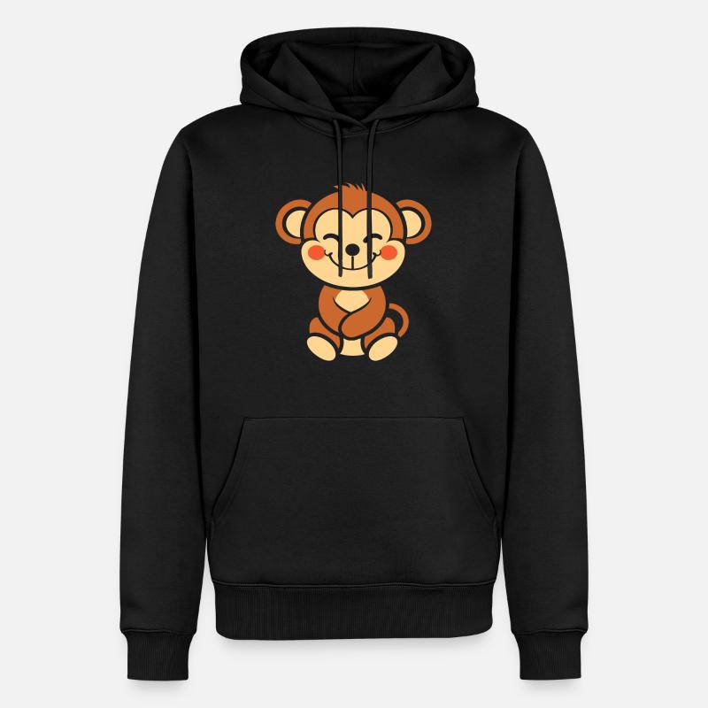Saïmiri - Sweat à capuche Premium bio Homme - noir