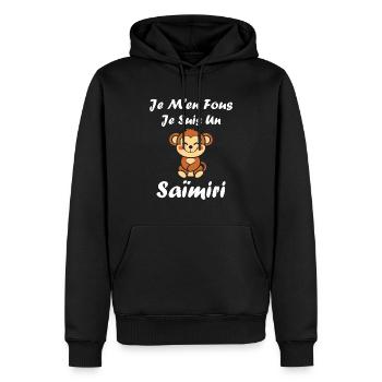 Singe Saïmiri - Sweat à capuche Premium bio Homme - noir - Devant - Nico (187cm)