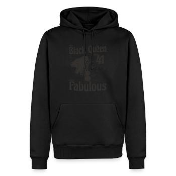Cette reine noire donne un look fabuleux à 41 ans - 41e - Sweat à capuche Premium bio Homme - noir - Devant - Nico (187cm)